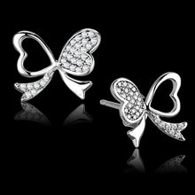 Load image into Gallery viewer, TS288 - Rhodium 925 Sterling Silver Earrings with AAA Grade CZ  in Clear