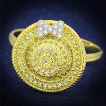 Load image into Gallery viewer, TS320 - Gold+Rhodium 925 Sterling Silver Ring with AAA Grade CZ  in Topaz