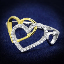 Load image into Gallery viewer, TS321 - Gold+Rhodium 925 Sterling Silver Ring with AAA Grade CZ  in Clear
