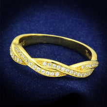 Load image into Gallery viewer, TS341 - Gold 925 Sterling Silver Ring with AAA Grade CZ  in Clear