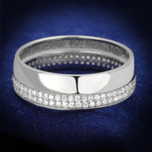 Load image into Gallery viewer, TS375 - Rhodium 925 Sterling Silver Ring with AAA Grade CZ  in Clear