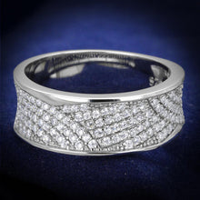 Load image into Gallery viewer, TS376 - Rhodium 925 Sterling Silver Ring with AAA Grade CZ  in Clear