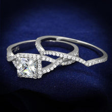 Load image into Gallery viewer, TS420 - Rhodium 925 Sterling Silver Ring with AAA Grade CZ  in Clear