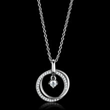Load image into Gallery viewer, TS451 - Rhodium 925 Sterling Silver Chain Pendant with AAA Grade CZ  in Clear