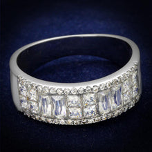 Load image into Gallery viewer, TS460 - Rhodium 925 Sterling Silver Ring with AAA Grade CZ  in Clear
