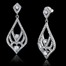 Load image into Gallery viewer, TS497 - Rhodium 925 Sterling Silver Earrings with AAA Grade CZ  in Clear
