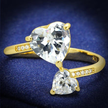 Load image into Gallery viewer, TS555 - Gold 925 Sterling Silver Ring with AAA Grade CZ  in Clear