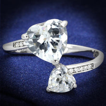 Load image into Gallery viewer, TS556 - Rhodium 925 Sterling Silver Ring with AAA Grade CZ  in Clear