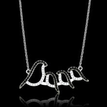 Load image into Gallery viewer, TS564 - Rhodium + Ruthenium 925 Sterling Silver Chain Pendant with AAA Grade CZ  in Clear