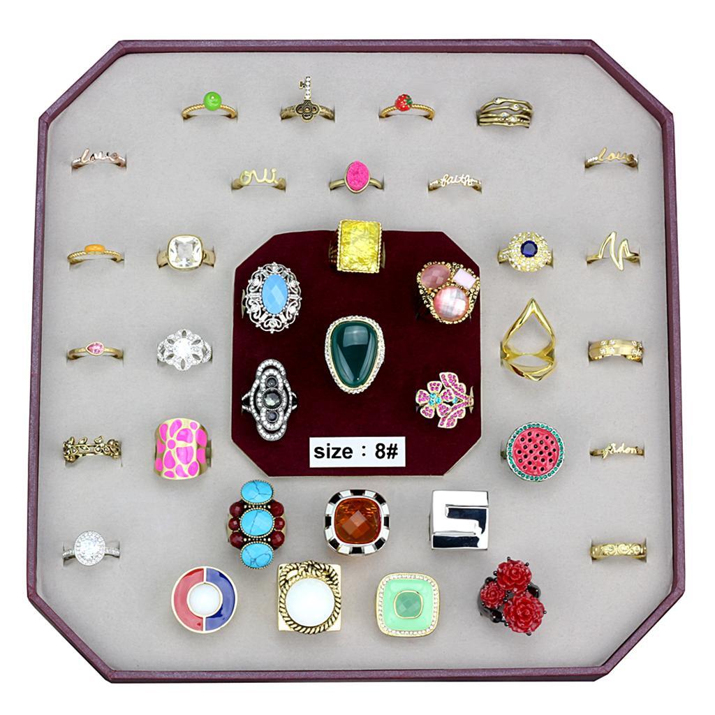 VK-037-SIZE8 - Assorted Brass Ring with Assorted  in Assorted