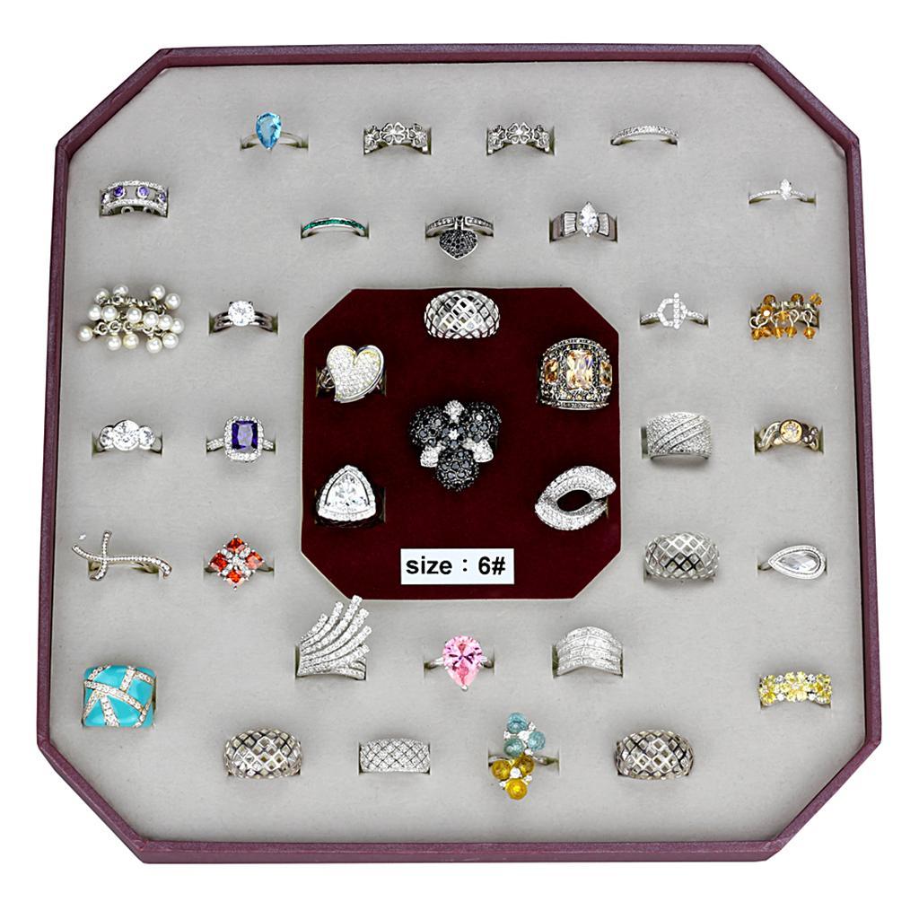 VK925-001-SIZE6 - Assorted 925 Sterling Silver Ring with Assorted  in Assorted