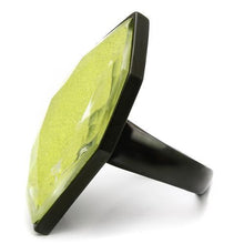 Load image into Gallery viewer, VL001 - IP Black(Ion Plating) Brass Ring with Synthetic Synthetic Stone in Apple Green color