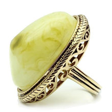 Load image into Gallery viewer, VL005 - IP Gold(Ion Plating) Brass Ring with Synthetic Synthetic Stone in Apple Green color